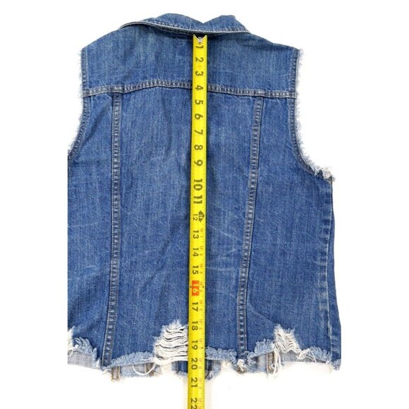 Urban Outfitters BDG Distressed Frayed Denim Vest Womens Size Medium EUC - Picture 7 of 9